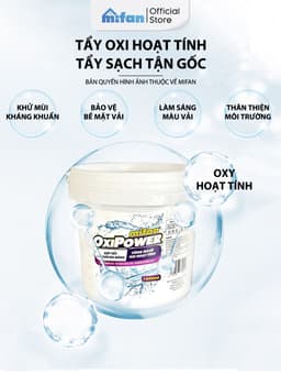 Thumbnail Bột Tẩy Trắng Quần Áo Thần Thánh 1100gr Mifan - Làm sạch vải ố vàng, vết bẩn khó giặt - An toàn, không phai màu 4