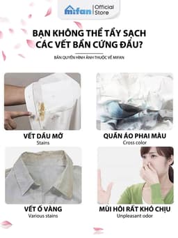 Thumbnail Bột Tẩy Trắng Quần Áo Thần Thánh 1100gr Mifan - Làm sạch vải ố vàng, vết bẩn khó giặt - An toàn, không phai màu 2