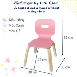 Thumbnail Ghế Trẻ Em, Ghế Ăn Dặm, Ghế gỗ cho Bé Montessori, Ghế nhà trẻ - Plyconcept Joy Tí Nị Chair 2