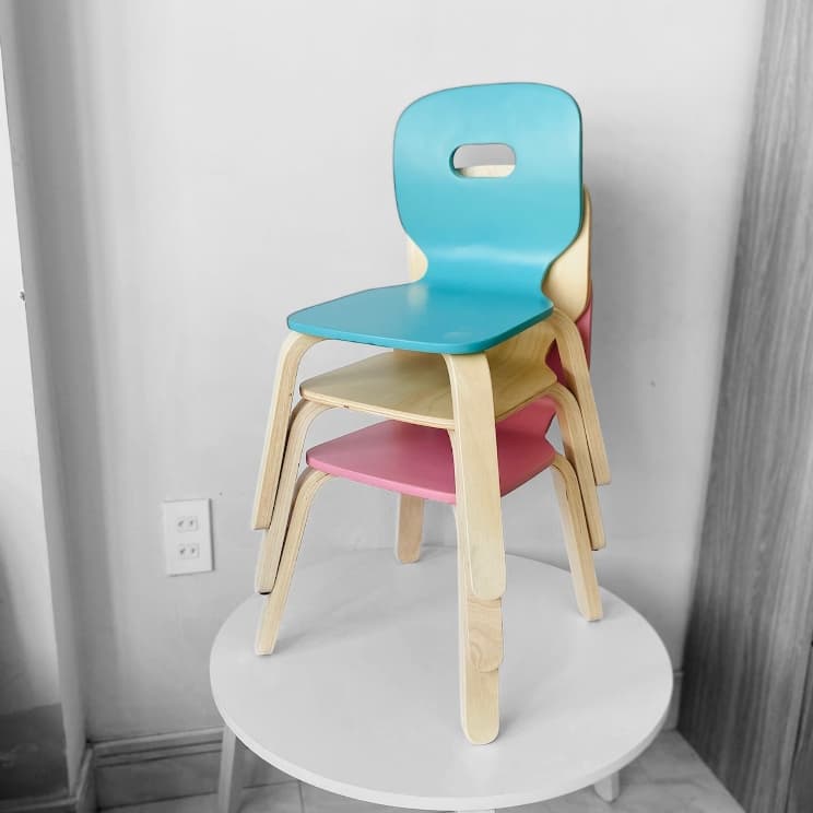 Ảnh Ghế Trẻ Em, Ghế Ăn Dặm, Ghế gỗ cho Bé Montessori, Ghế nhà trẻ - Plyconcept Joy Tí Nị Chair 3