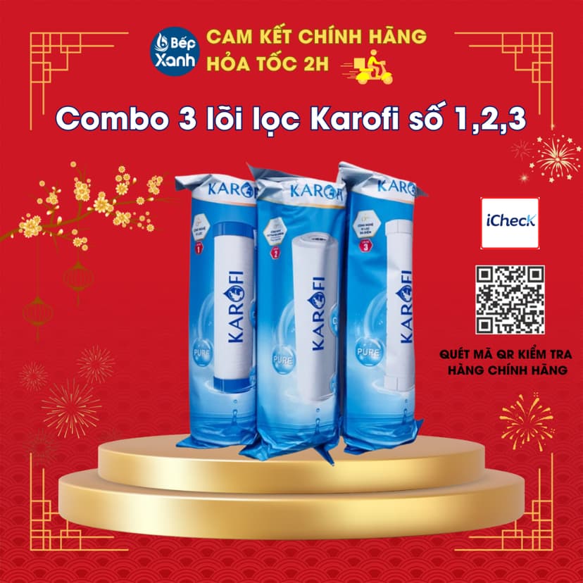 Ảnh Bộ lõi lọc nước Karofi số 1,2,3 - Hàng Chính Hãng 2