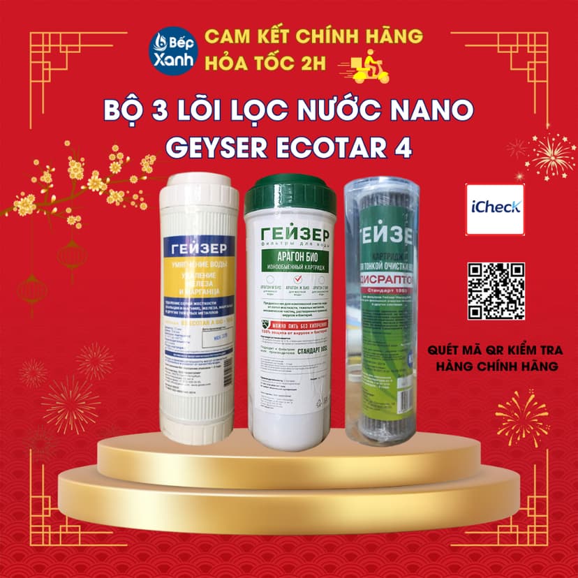 Ảnh Bộ lõi lọc nước Nano Geyser Ecotar 4 - Nhập khẩu Nga - Hàng Chính Hãng 2