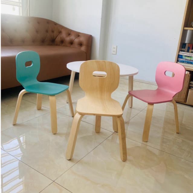 Ảnh Ghế Trẻ Em, Ghế Ăn Dặm, Ghế gỗ cho Bé Montessori, Ghế nhà trẻ - Plyconcept Joy Tí Nị Chair 4