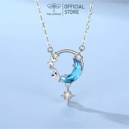 Thumbnail Dây chuyền bạc nữ TLEE, vòng cổ blue moon nữ tính TLEE JEWELRY D0266 1