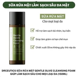 Thumbnail Sữa Rửa Mặt DRCEUTICS dạng gel/dạng bọt Gentle Olive Cleansing Foam Giúp Làm Sạch Sâu Cho Mọi Loại Da 150ML/420g 4
