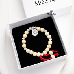 Thumbnail Vòng dâu tằm cho bé sơ sinh mix charm bi bạc, Miêu Bạc Quà thôi nôi dành tặng cho bé [KHẮC TÊN MIỄN PHÍ] MT45 3