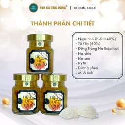 Thumbnail Yến Chưng Ngũ Vị Hạt Chia Hạt Sen Kỷ Tử Đông Trùng Hạ Thảo Kim Cương Vàng Dưỡng Da (6 Lọ/ x 70ml/Lọ) 4