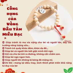 Thumbnail Vòng dâu tằm cho bé sơ sinh mix charm bi bạc, Miêu Bạc Quà thôi nôi dành tặng cho bé [KHẮC TÊN MIỄN PHÍ] MT45 1