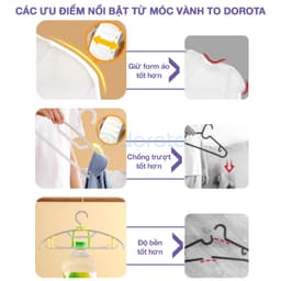 Thumbnail Móc treo quần áo cao cấp DOROTA mắc áo phơi ướt không chống trượt rơi đồ AT 2