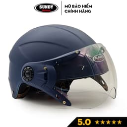 Thumbnail Nón bảo hiểm nửa đầu có kính SUNDY Helmets HP06K, Freesize (vòng đầu 57-61cm) cho nam và nữ 3