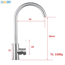 Thumbnail Vòi nước rửa chén bát nóng lạnh inox 304 Hobby Home Decor CRC2 3