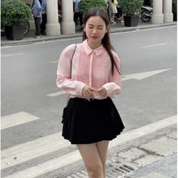 Thumbnail Áo sơ mi công sở, oversize, vải linen thoáng mát, xếp li ngực - De Leah - Thời Trang Thiết Kế 3