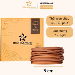 Thumbnail Nhang trầm hương sạch, ít khói, trầm hương tự nhiên THIÊN MỘC HƯƠNG hộp 5 khoanh đôi 3