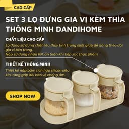 Thumbnail Set 3 hũ (lọ) đựng gia vị kèm khay DandiHome 250ml thủy tinh cao cấp tặng muỗng 2