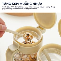 Thumbnail Set 3 hũ (lọ) đựng gia vị kèm khay DandiHome 250ml thủy tinh cao cấp tặng muỗng 4