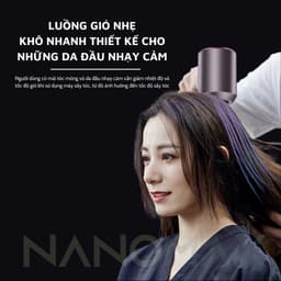 Thumbnail Máy Sấy Tóc NANOMAX High Speed 2 Chiều Nóng Lạnh Thiết Kế Không Lá Động Cơ Không Chổi Than 3 Tốc Độ Sấy 3 Chế Độ Nhiệt 3