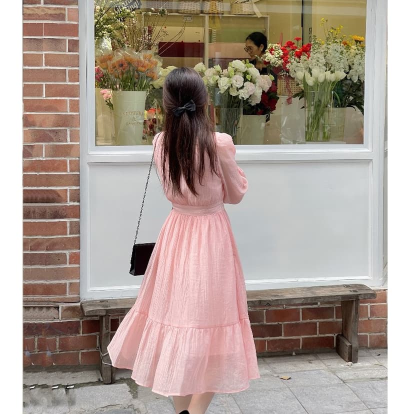 Ảnh De Leah - Đầm Xếp Li Ngực Dây Nơ Cổ - Thời Trang Thiết Kế 2