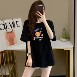 Thumbnail Áo thun nữ dáng rộng - Áo phông nữ form rộng 95% cotton - Loza G0129 4