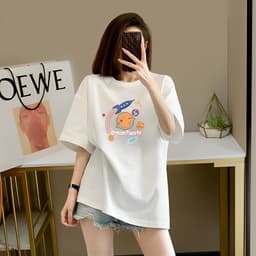 Thumbnail Áo thun nữ dáng rộng - Áo phông nữ form rộng 95% cotton - Loza G0129 2