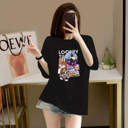 Thumbnail Áo thun nữ dáng rộng - Áo phông nữ form rộng 95% cotton - Loza G0129 3