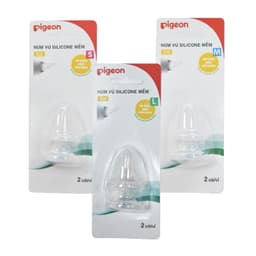 Thumbnail Núm Vú Silicone Mềm Pigeon (2 cái/vỉ) 1