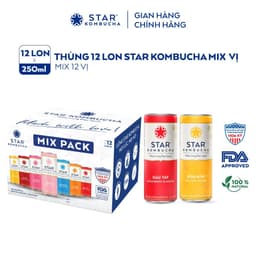 Thumbnail Thùng 12 lon trà lên men Star Kombucha mix 12 vị (250ml/lon) 3