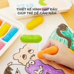 Thumbnail Màu sáp Lụa hạt Đậu Mideer Pease Crayons, Bút Sáp Màu Hữu Cơ An Toàn cho bé 3
