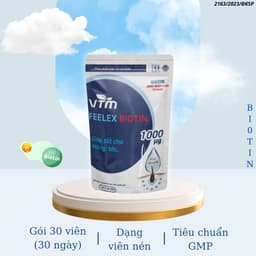 Thumbnail Viên uống VTM Feelex Biotin ngăn rụng tóc, hỗ trợ mọc tóc Biotin gói 30 viên (30 Ngày) 2