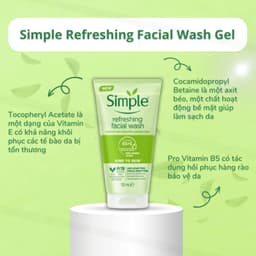Thumbnail Sữa rửa mặt Simple Kind To Skin Refreshing Facial Wash 150ml làm sạch da giúp da mềm mịn 4