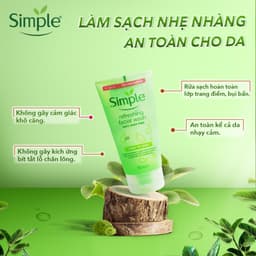 Thumbnail Sữa rửa mặt Simple Kind To Skin Refreshing Facial Wash 150ml làm sạch da giúp da mềm mịn 2