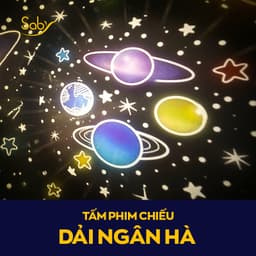 Thumbnail Đèn chiếu sao Saby Dreamz kèm 3 tấm phim chiếu TỰ CHỌN, pin sạc, xoay 360 độ với 3 màu ánh sáng, BH 12 tháng 1