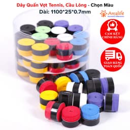 Thumbnail Quấn Cán Vợt Cầu Lông, Dây Quấn Cán Vợt Tennis PU Cao Cấp Thoáng Khí Êm Tay Size 1100*25*0.7mm Chính Hãng Amalife -1 cái 1