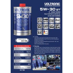 Thumbnail Dầu Nhớt Xe Tay Ga và Ôtô Voltronic 5W30 GT 1L 2