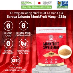 Thumbnail Đường ăn kiêng La Hán Quả Saraya Lakanto MonkFruit Vàng, 0 Calo, 0 tăng đường huyết, 0 biến đổi gen - 235g 2