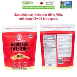 Thumbnail Đường ăn kiêng La Hán Quả Saraya Lakanto MonkFruit Vàng, 0 Calo, 0 tăng đường huyết, 0 biến đổi gen - 235g 4