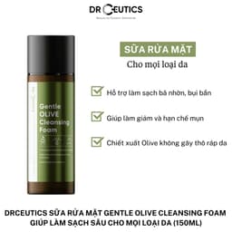 Thumbnail DRCEUTICS Sữa Rửa Mặt Làm Sạch Sâu Cho Mọi Loại Da Gentle Olive Cleansing Foam 150ml 4