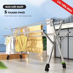 Thumbnail Sào phơi quần áo AVOHOME chính hãng loại giàn phơi có bánh xe treo quần áo cho cả gia đình 4