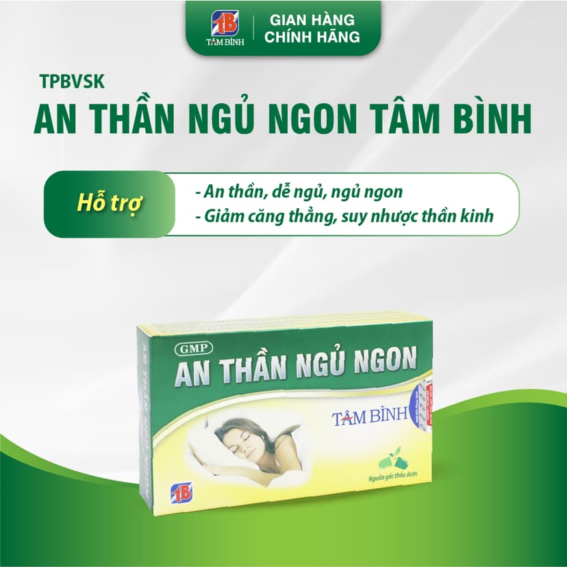 Ảnh An thần ngủ ngon Tâm Bình 30v - Hỗ trợ giảm mất ngủ, ngủ không sâu giấc, lo âu, căng thẳng, giảm stress 1