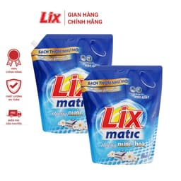 Thumbnail Combo 2 túi nước giặt Lix Matic hương nước hoa  3.2kg giặt tẩy mọi vết bẩn cứng đầu dùng cho máy giặt cửa trước 2C-NGM04 3