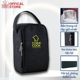 Thumbnail Túi đựng hộp cơm COBA'COOK 3 hộp 400 ml Giấy bạc giữ nhiệt và 2 khóa kéo tiện dụng-CBL 1
