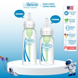 Thumbnail Bình sữa Dr.Brown's Thủy tinh cổ thường 120ml và 250ml option Plus 1