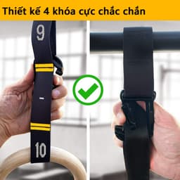 Thumbnail Bộ Dây Vòng Treo Xà Bảo Hành 12 Tháng Vòng Tập Gymnastic Rings Dây Có Vạch Đo Số Khóa hợp kim chống gỉ chắc chắn 4