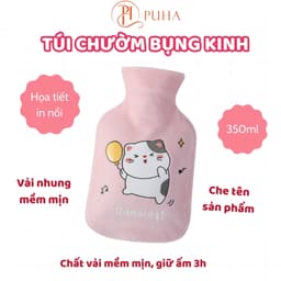 Thumbnail Set quà tặng túi chườm nóng lạnh đa năng sưởi ấm giữ nhiệt giảm đau bụng Puha 350ml màu xanh 3