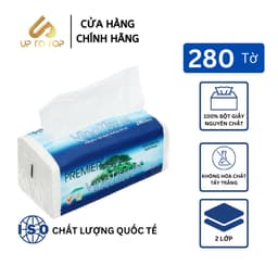 Thumbnail Khăn giấy lụa giấy ăn rút PREMIER Vinatissue 280 tờ chính hãng, siêu mềm mịn không tẩy trắng 1