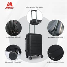 Thumbnail Vali kéo du lịch Miti VL513049 nhựa 20 inch hành lý xách tay bảo hành 1