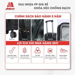 Thumbnail Vali kéo du lịch Miti VL513049 nhựa 20 inch hành lý xách tay bảo hành 2