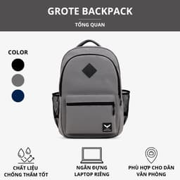 Thumbnail Balo nam nữ thời trang LAZA Grote Backpack 432 có ngăn laptop chống sốc - Thương hiệu LAZA 3