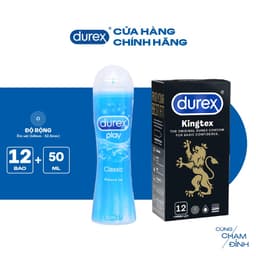 Thumbnail Bộ 1 hộp Durex Kingtex ôm sát (size 49mm, 12 bao/hộp) và 1 chai Gel bôi trơn Classic gốc nước 50ml 2