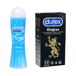 Thumbnail Bộ 1 hộp Durex Kingtex ôm sát (size 49mm, 12 bao/hộp) và 1 chai Gel bôi trơn Classic gốc nước 50ml 1