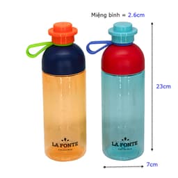 Thumbnail Bình nước thể thao nắp tròn LA FONTE 600ml, Chất liệu PP cao cấp - Chính hãng MORIITALIA 0886204 3